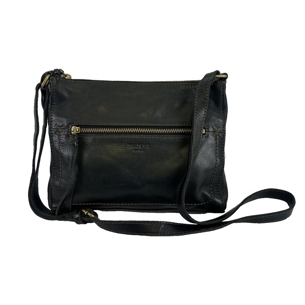 Margot Soft Black Leather Crossbody Adjustable Strap Zip Travel Versatile Pcoket